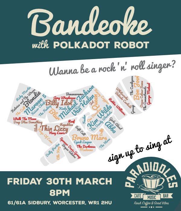 Can’t wait for our Bandeoke night at the fabulous @Paradiddles_Bar! Pop in or sign up on our Facebook page!