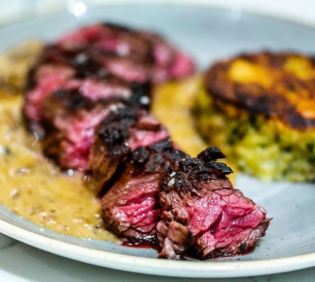 SheLives2Eat's tweet image. It's hard to beat a good #steak with a very complementary sauce and well cooked #potatoes to go with it. 
@plot_kitchen 's onglet steak with that creamy and REALLY delicious diane sauce plus a side of bone marrow and parsley potato presse was a winning d… ift.tt/2C9kXEj