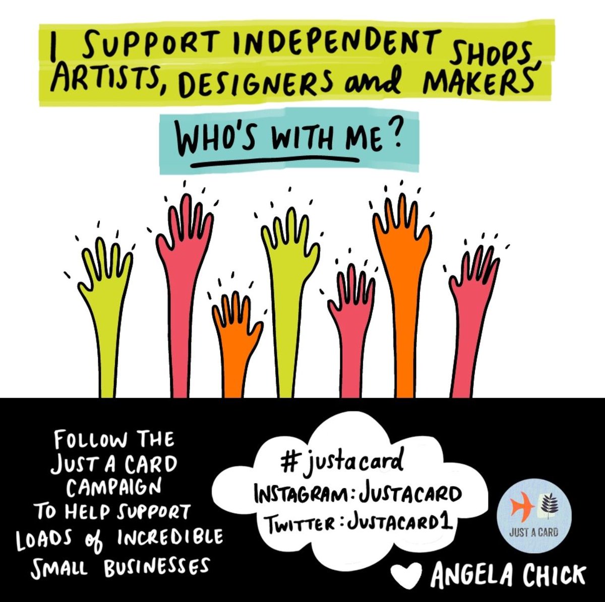 Justacard1's tweet photo. HANDS UP who's with us in our support for small businesses?! 

Well, if you've just popped your pinkies in the air then this blog post is for you and how you can get involved in our campaign: https://t.co/cB3kWB2QY2 https://t.co/ZHXBR2ENr2