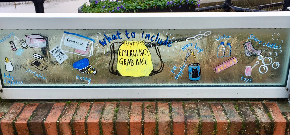 JPCurtinClimate's tweet photo. Fantastic work turning the glass on the #UptonuponSevern flood wall into flood awareness messages! Learn more about our #PrepareActSurvive campaign here https://t.co/SGurb705yI #floodaware #Severn https://t.co/fSohA85rjG