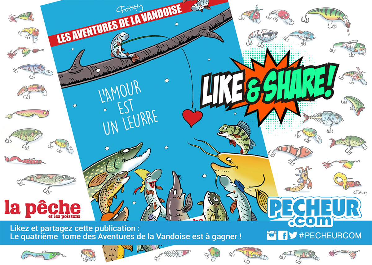 Pecheurcom's tweet photo. "L'amour est un leurre" ou le quatrième opus des aventures de La Vandoise aux éditions La Pêche et les Poissons (https://t.co/d3gY3y0Pij) Tirage au sort du gagnant sur la page Facebook de https://t.co/in7nyWQLVT  le jeudi 22 Février à 12h00 ! https://t.co/LyuQR5FyvE