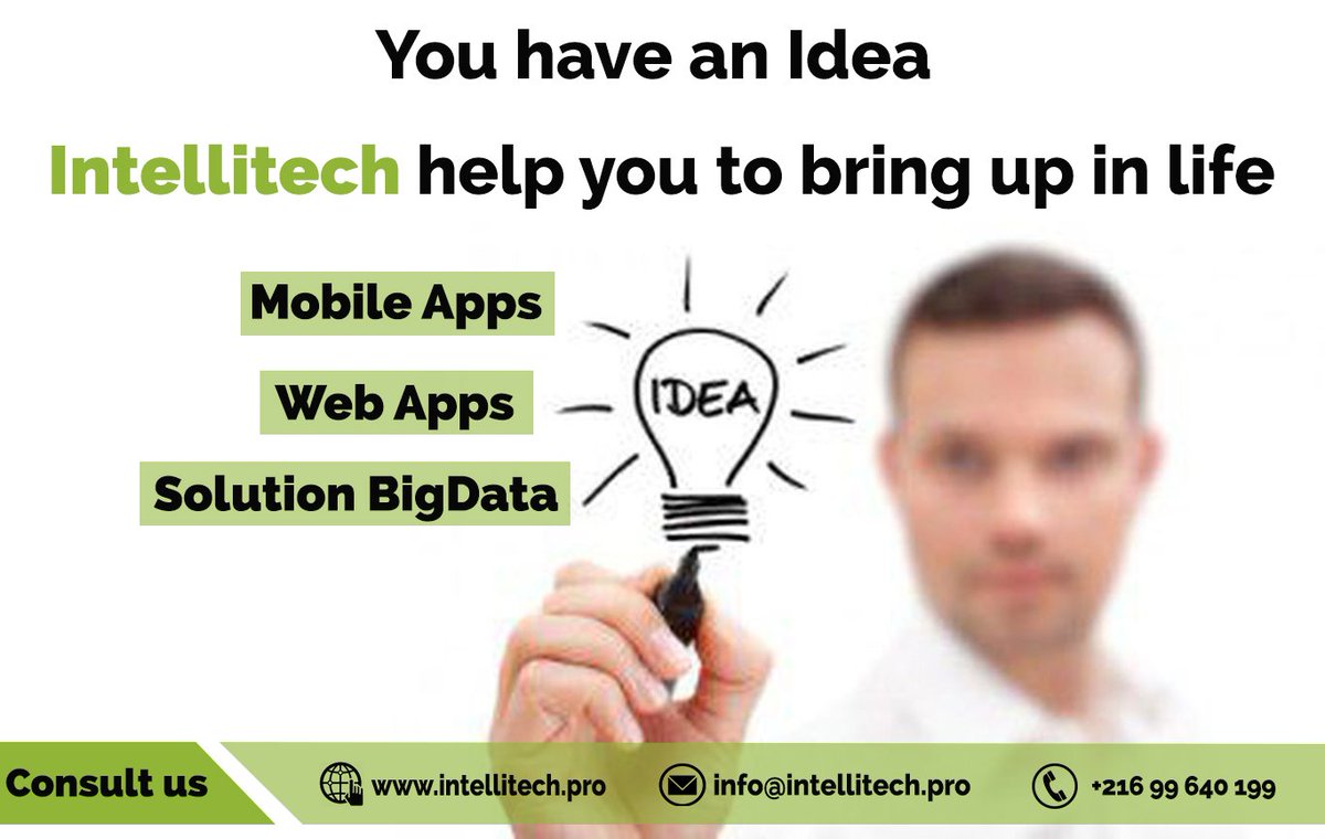 intellitechpro's tweet image. You have an idea ??
Intellitech help you to bring up in life.
#WebSolution #MobileSolution #BigDataSolution