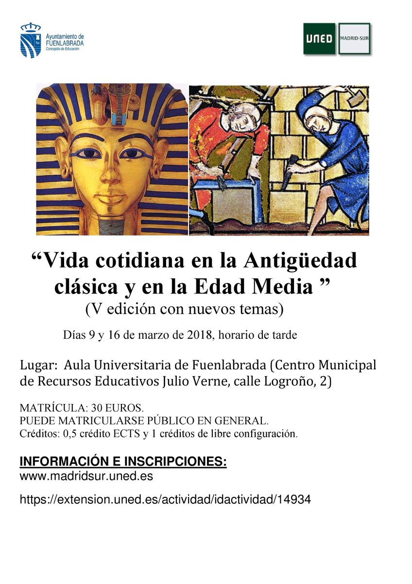 UNEDMadridSur's tweet image. Próximos cursos de #UNEDMadridSur por si te animas, #HistoriadeMadrid #Tallerdedibujo #VidacotidianaenlaHistoria #ProgramaciónJava @CulturalesUNED @FormacionPUNED @TomasGarcia55 @mbailongarcia