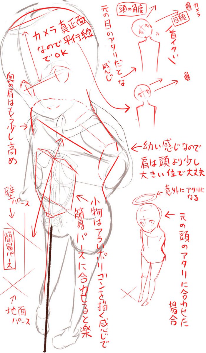@yuki_719_ 情報量多くて申し訳ない…肩のライン描写が格段に上達しましたね(*'▽')
かなり自然なフカンになってると思います。
あと、常に簡易パースを目の見えるところに描いておくだけで比較する目が養われるので気が向いたらお試しあれ╭(๑•̀ㅂ•́)و