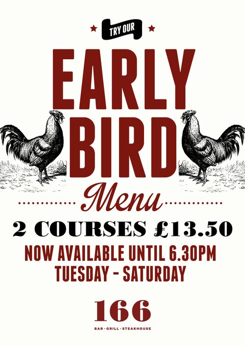 bar166bistro's tweet photo. Don't fancy cooking this evening? We don't blame you, especially when you can get your mouths round two delicious courses for just £13.50!
#berudenotto #earlybird #eatlocal #freshfood #bar166 #horsforth https://t.co/F8dgzz5Bi7