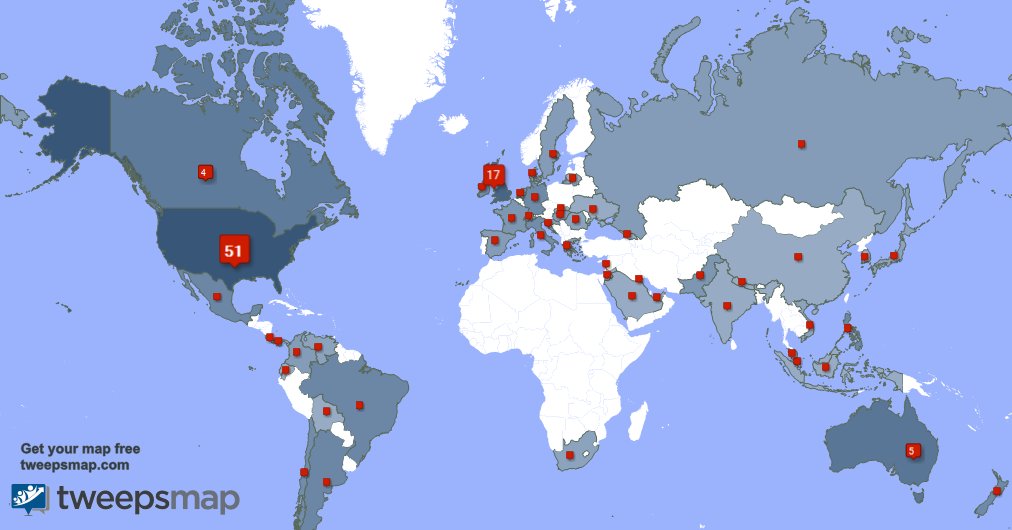 forhalpert's tweet photo. My followers live in USA (51%), UK.(17%)... Get your free map: https://t.co/smpF3lkOix https://t.co/FrgoaeeNZu