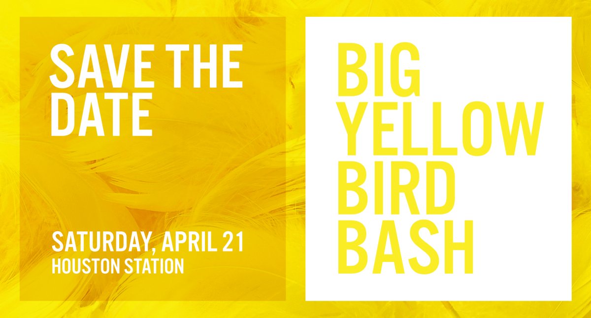 Save the Date: NPT's Big Yellow Bird Bash is April 21 at <a href="/HStationEvents/">Houston Station</a>! bit.ly/SavetheDateBYBB #BYBB18