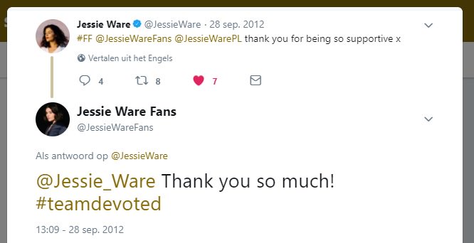 JessieWareFans's tweet image. Can't believe we've been on IG for 5 years already and here on Twitter for 5,5... We even got a #ff from @JessieWare in the "early years". #wherehastimegone #stilldevoted #teamdevoted