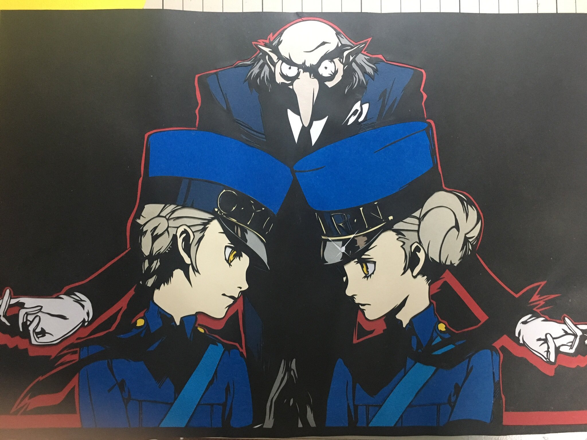 侘助 ペルソナ5のジュスティーヌ Amp カロリーヌそしてイゴールの切り絵です 春のアニメペルソナ5が楽しみですね 切り絵 ペルソナ5 T Co Iqlfhycteq Twitter