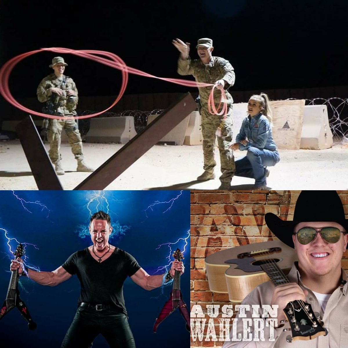 oneteamcf's tweet photo. @ArmedForcesEnt 9th Annual @Wrangler National Patriot Memorial Day Tour welcomes Artists #HaydnVitero @AustinWahlert to the Team! #longlivecowboys #longlivetroops https://t.co/olUeNYuVKo
