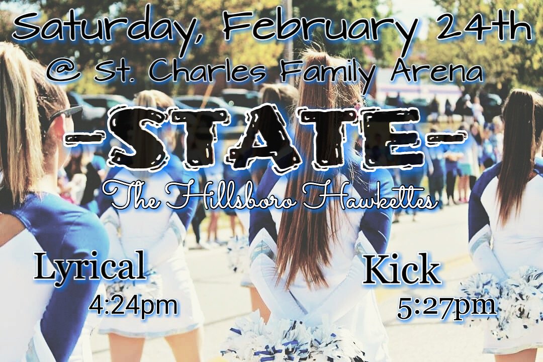 hawkettesdance's tweet image. Come support your Hillsboro Hawkettes as they compete this Saturday at STATE! 💙 
Admission $12
Parking $10
#weareTheHawkettes