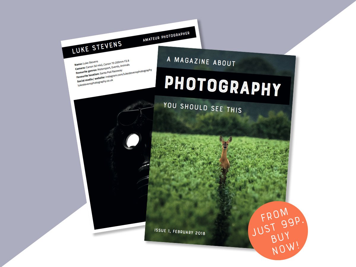 ushouldcthis's tweet photo. You Should See This is a brand new photography magazine.

There are photos in the magazine you will not find online, and photos on the website you won't find in the magazine!

Check out Luke Steven's profile here: https://t.co/Zxza9cHuGE https://t.co/c7rtaJWw4c