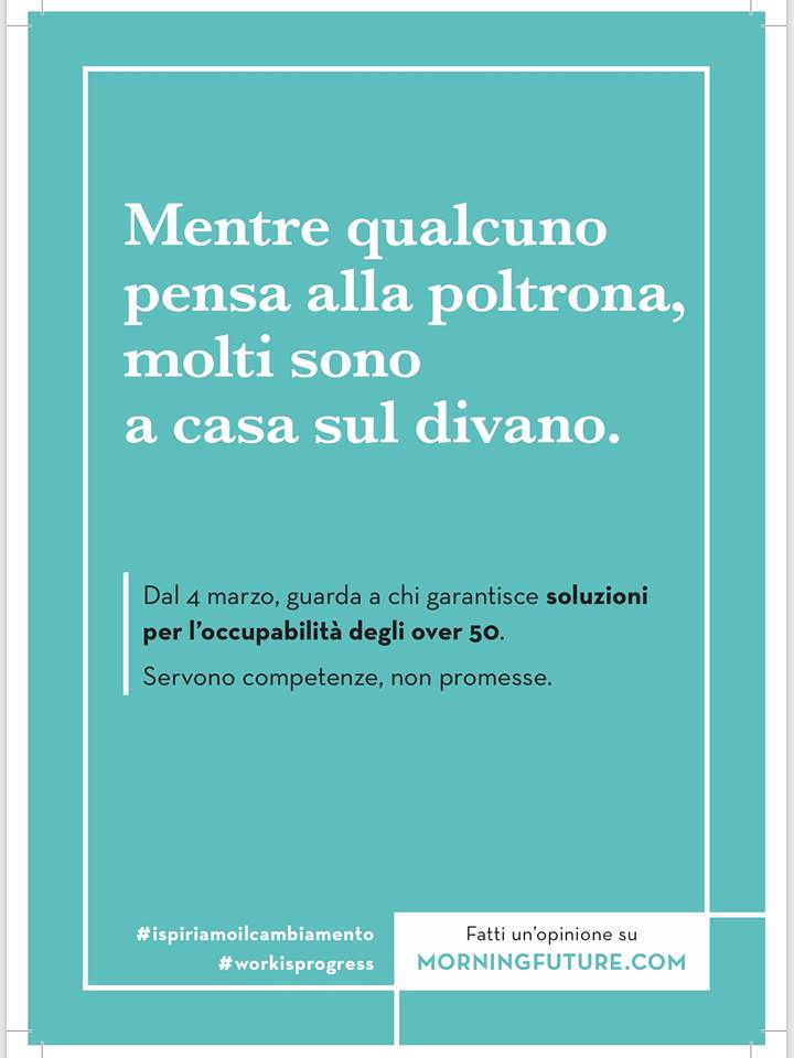 LodovicoPriori's tweet photo. Online su #MorningFuture #ispiriamoilcambiamento, il progetto di comunicazione civica che fornisce 7 chiavi di lettura su 7 temi relativi al mondo del #lavoro.  Il primo punto riguarda l'#occupabilità degli over 50 https://t.co/19LRaU2VEC https://t.co/7ROrP28RqM