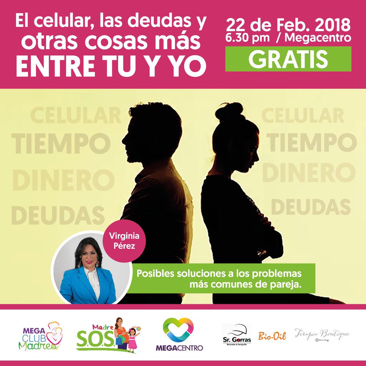 virginiaperezr's tweet photo. Conoce este jueves 22 simple soluciones a los problemas más comunes en la relación de pareja, @madresos @yadhirapimentel @terapiaboutique GRATIS https://t.co/PQ33SU855C