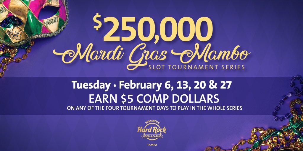 SHRTampa's tweet photo. We're going big with the $250,000 Mardi Gras Mambo from 10am to 8pm today. Learn how you can get lucky by playing: https://t.co/0qVmhp1i8l https://t.co/6AS7R9TOCC