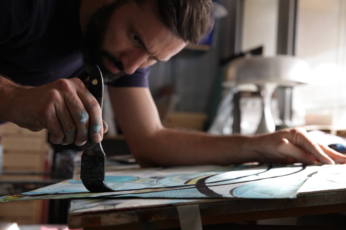 Dans les préparatifs de ma première exposition personnelle à la galerie <a href="/JKGallery/">Galerie Joël Knafo</a>, très prochainement... #abovetheline #studiowork #urbanart #expo Photo Nico Giquel