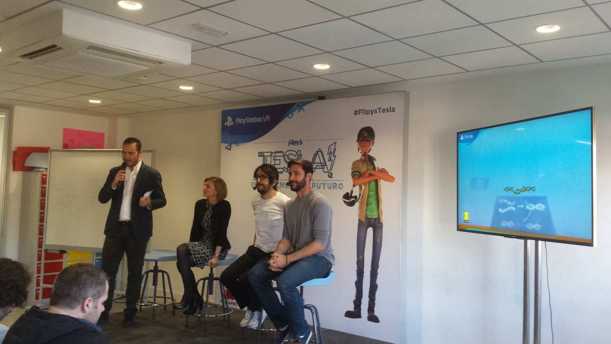 Colegio_Brains's tweet photo. Ya tenemos todo listo en Brains María Lombillo para la presentación del videojuego "Flipy's Tesla! Inventemos el futuro" ☺ @AnimatoonStudio @PSTalents @PlayStationES @GrupoMEDIAPRO @100balasTV #FlipysTesla https://t.co/fU2HfjULA2