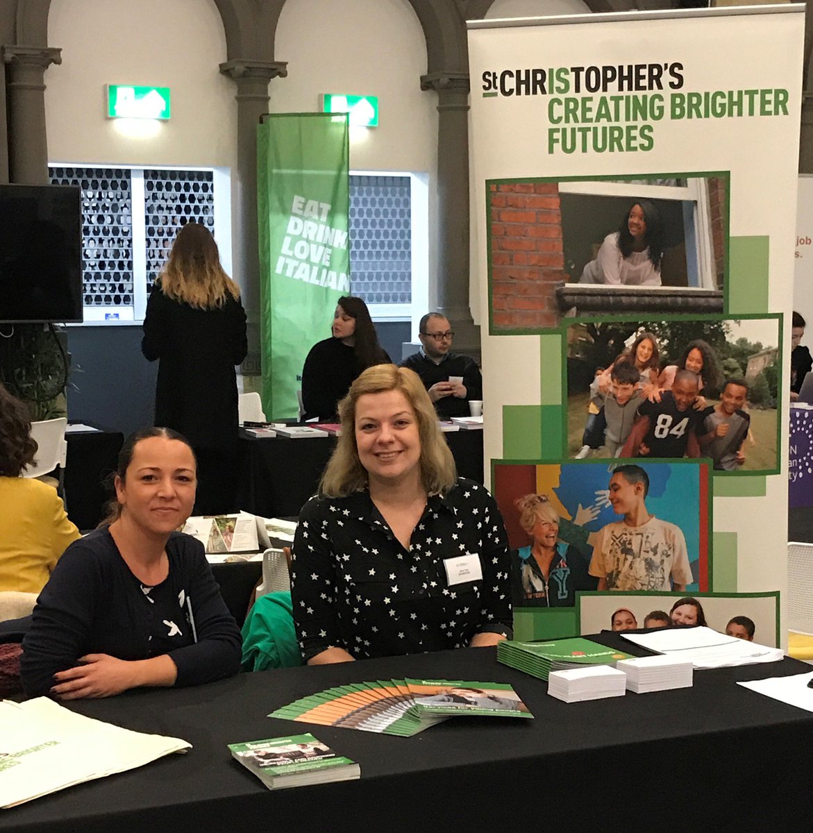 StChris1870's tweet photo. Want to work for a leading children's charity? We're at @UniWestLondon today to talk about our full-time, part-time and flexible roles. Say hello to us from 11am - 2pm! #careers #graduatejobs #childrenssocialcare https://t.co/oMh8yqjPAm