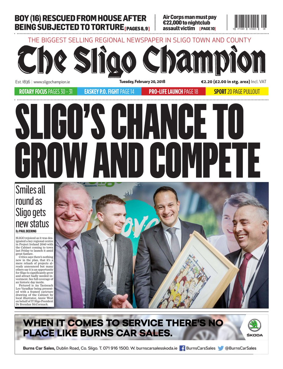 aftale Pudsigt hvordan man bruger The Sligo Champion on Twitter: "#Sligo's chance to grow and compete.  Extensive coverage of that cabinet visit here and reportage on what  #Ireland2040 means for the county in today's paper, out now