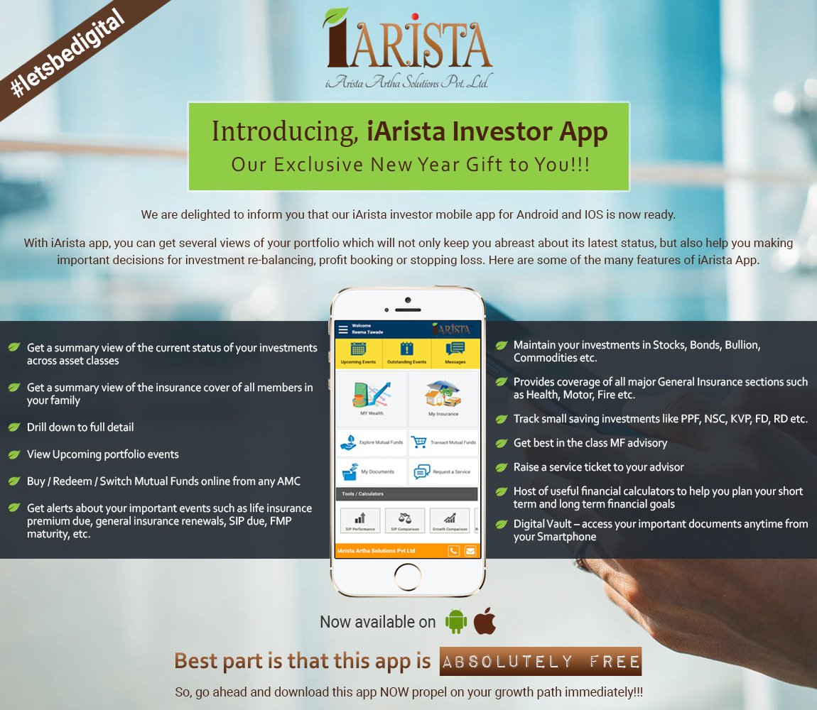 iAristaArtha's tweet photo. Introducing the all-new official iArista Mobile App for an easy Mutual Fund Investment experience. Now easily view your investments in one hand. #letsbedigital #iArista #nowpossible
Download Andriod App here: https://t.co/sXwkjqIrE1
Download iOS App here: https://t.co/gUO8nG8MuV https://t.co/CwD12TM65w