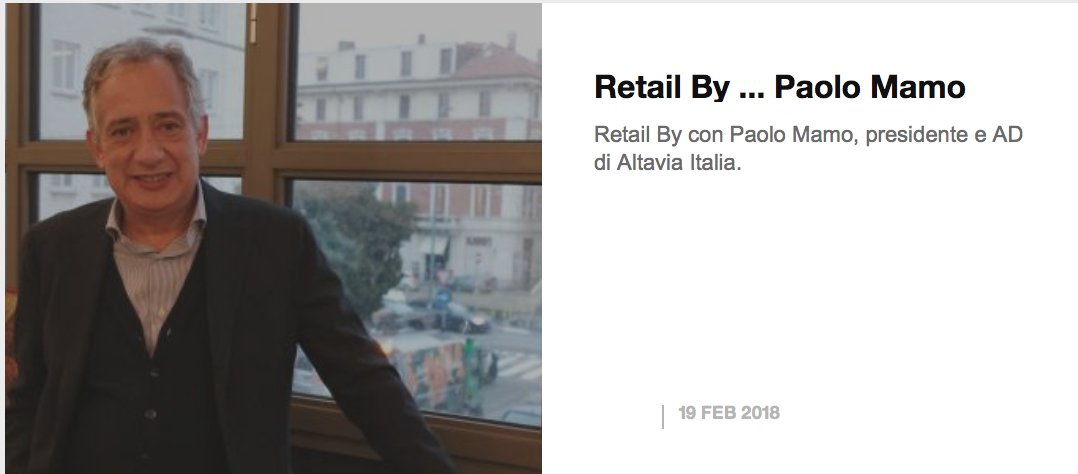 AltaviaItalia's tweet photo. #AltaviaWatch #RetailBy #Retail
Quali sfide devono affrontare i retailer di oggi? Scoprile nell'intervista a Paolo Mamo, il Presidente e AD di Altavia Italia.
https://t.co/9PEHaLuUDN https://t.co/KqKQ6aGKFt