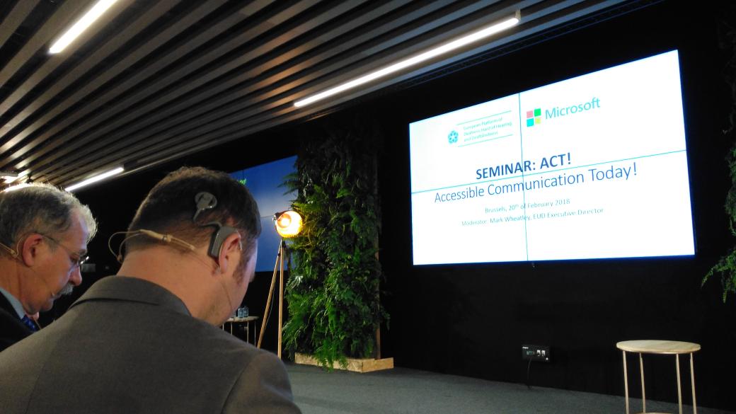 Seminar #ACT! #AccessibleCommunicationToday! Starts! #cochlearImplants #Deaf #HardOfHearing #DeafBlind all together in <a href="/EPDHDb/">EPDHDb</a> Event with <a href="/MicrosoftEU/">Microsoft European Affairs</a> !