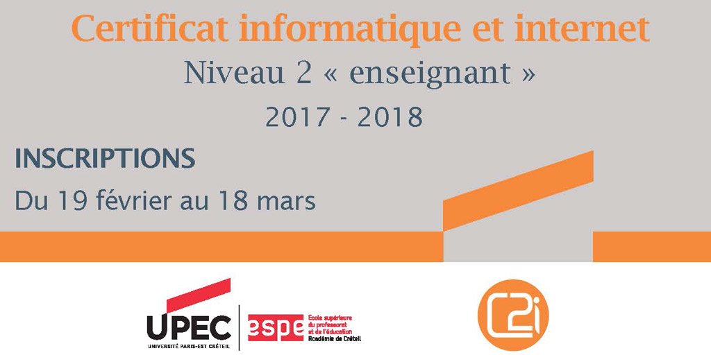 INSPECreteil's tweet photo. Les inscriptions au #C2i2e @ESPECreteil sont ouvertes > https://t.co/ACtZ1T28xy #ESPE #Numérique #NumériqueÉducatif https://t.co/BIOItLGcrj
