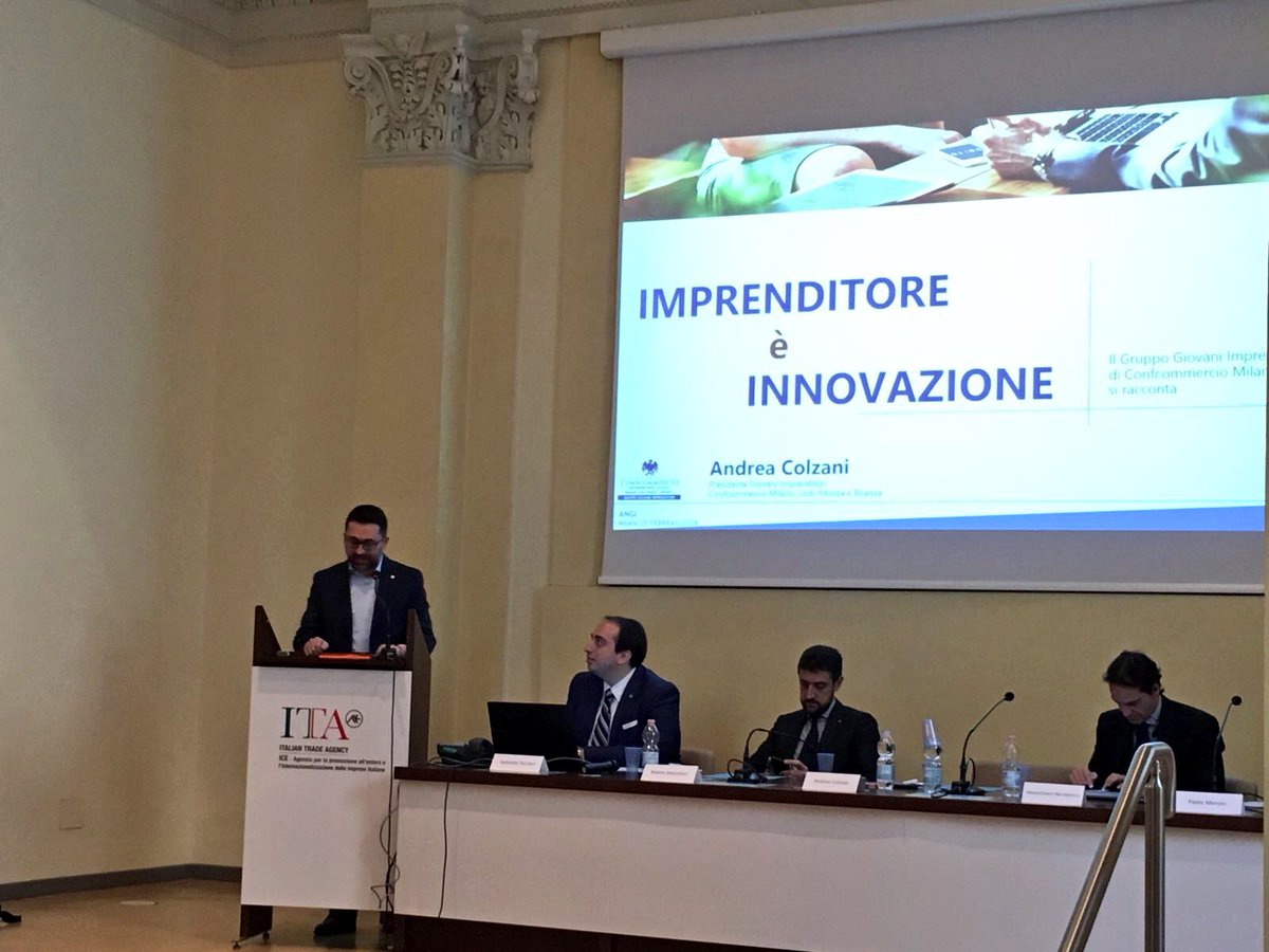 giovaniconfcoMI's tweet photo. @andreacolzani: il #terziario di mercato è giovane. È il primo settore d’ingresso per i #giovani che si mettono in proprio. È il settore della vita quotidiana dei luoghi, delle città. L’#innovazione deve avere un linguaggio pop, accessibile, quotidiano. @angi_tech https://t.co/WWl5pmqN4v