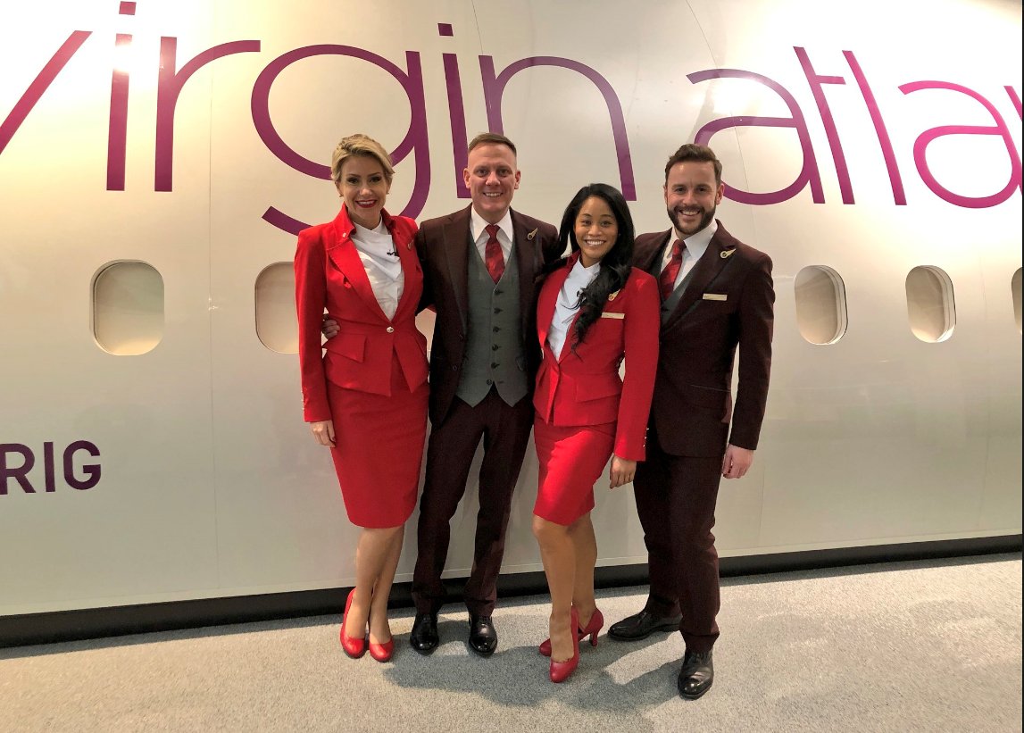 Incorporatewear's tweet photo. Spot the celeb in our @VirginAtlantic uniform! Looking good @antonycotton 😊😊 #virginatlantic #cabincrew #uniform https://t.co/XflO8vfOlw https://t.co/8eHQWniZV6