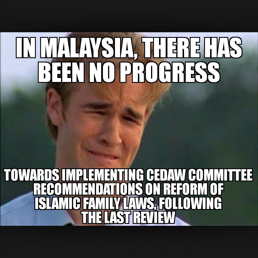 There has been no progress towards
implementation of #CEDAW Committee recommendations on reform of Islamic family laws, following the last review.

#cedawmalaysia #cedaw69 #malaysia #agendagender #womensrights