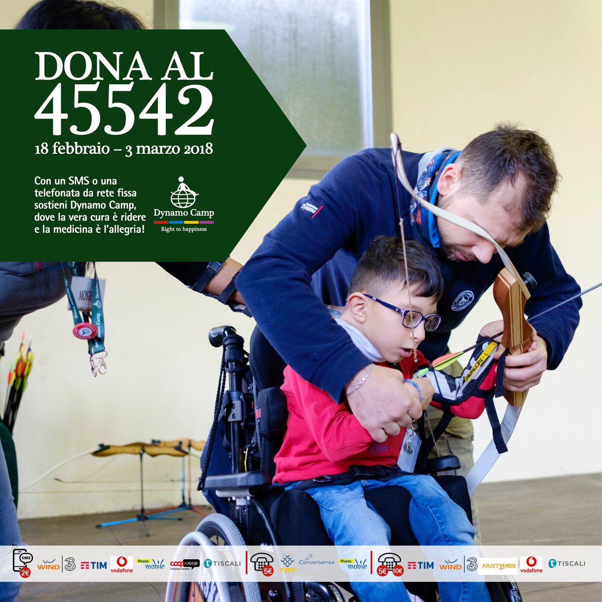 Per sostenere Dynamo Camp con una donazione o candidarsi come volontari visitate il nostro sito ➡️ dynamocamp.org
#TerapiaRicreativa 
Dona con un sms al 45542!