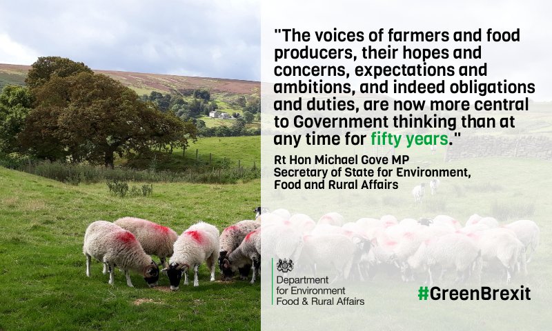 “It is crucial that we, together, make the most of this historic opportunity as we leave the EU, this unfrozen moment, to shape policy decisively in the interest of future generations.” #NFU18 #GreenBrexit gov.uk/government/spe…