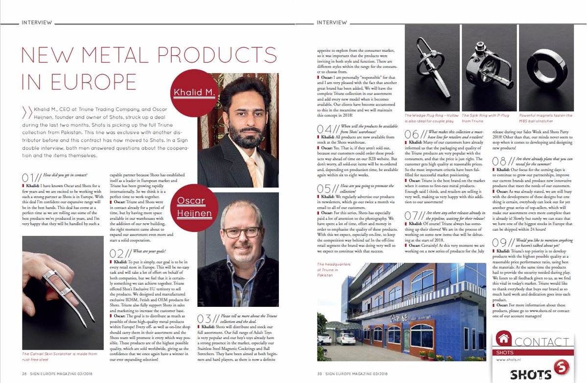 shotsmedia's tweet photo. Interview Sign Europe Magazine: 
New Metal Products in Europe
https://t.co/ZPisoqU0EA #shots #shotsmedia https://t.co/noAiwmHOts