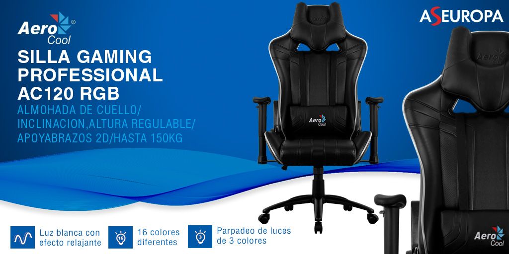 aseuropa's tweet photo. Silla profesional #gaming, para los jugadores mas exigentes.🎮✨¡Con luz RGB programable!
👉👉 https://t.co/LIOqn0MIs3
@AEROCOOL.ES #sillagaming #ac120 https://t.co/wfytAwAOFK