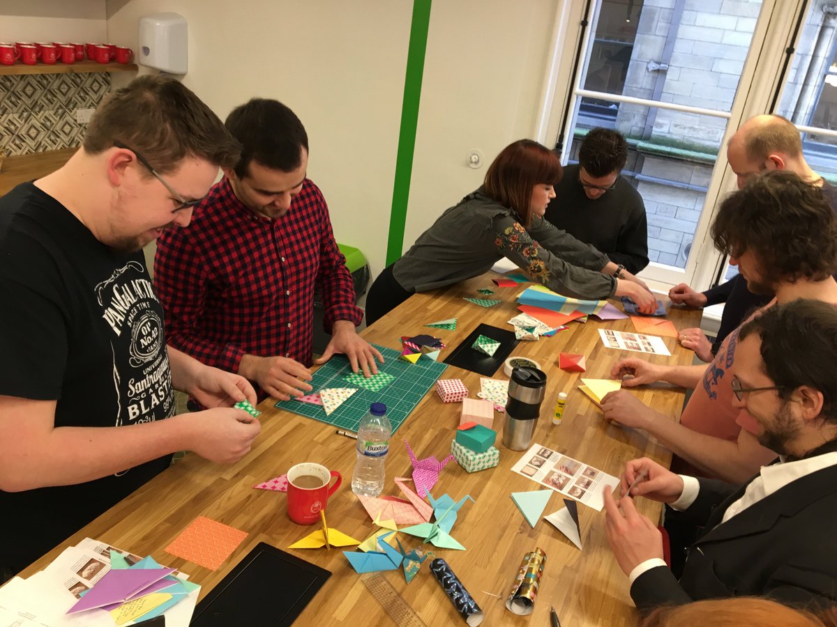 headspacegroup's tweet photo. Celebrating #ChineseNewYear with an origami workshop using crafty bits @FromPaperchase 🎨 #ProjectCraft #YearoftheDog2018 https://t.co/Lujgy5zLOR