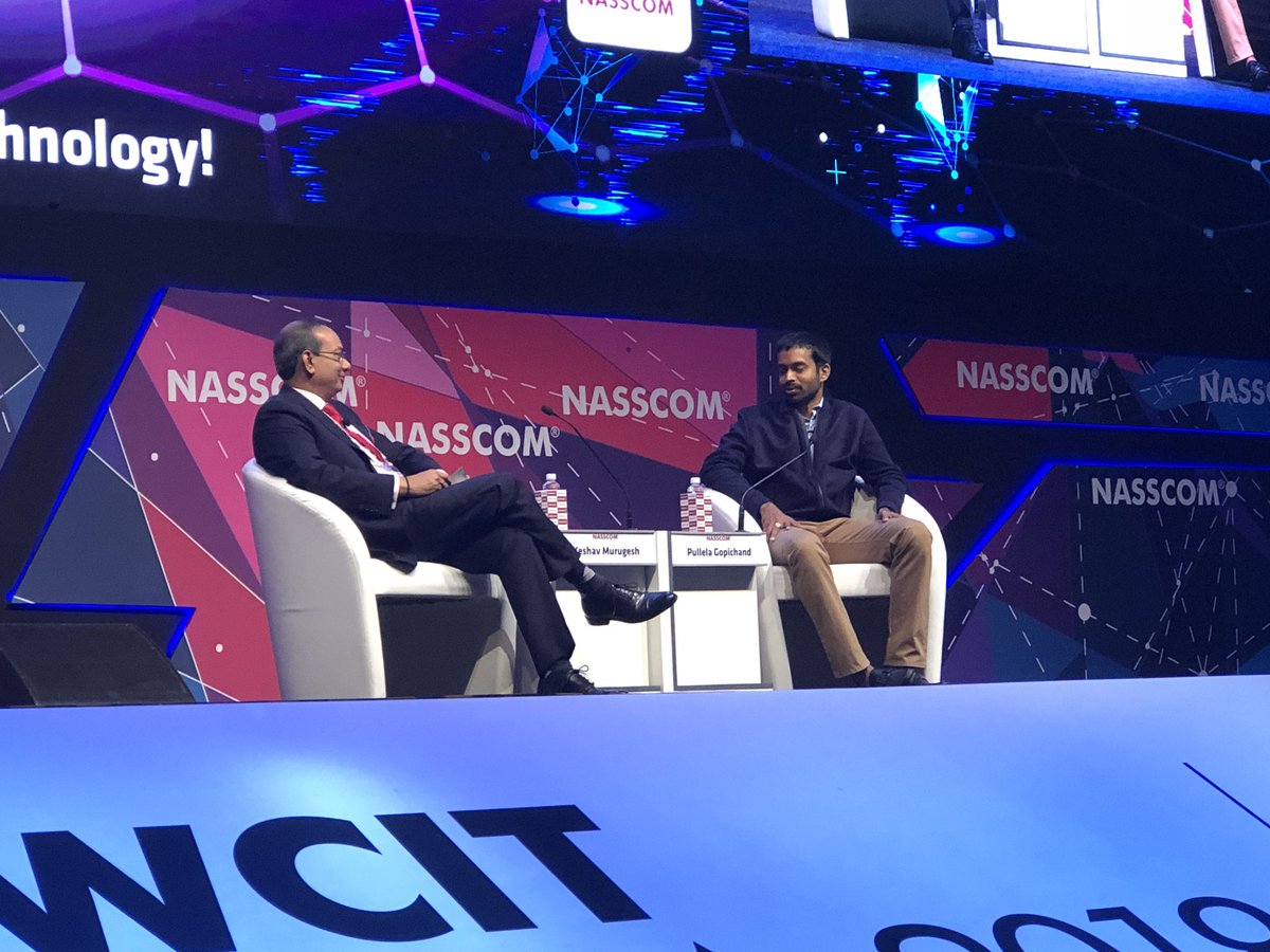 NasscomEvents's tweet photo. “It’s okay to fail.”
#PullelaGopichand tells @keshav_murugesh at #WCITIndia2018 #NASSCOM_ILF. https://t.co/3SuUmvvPWC