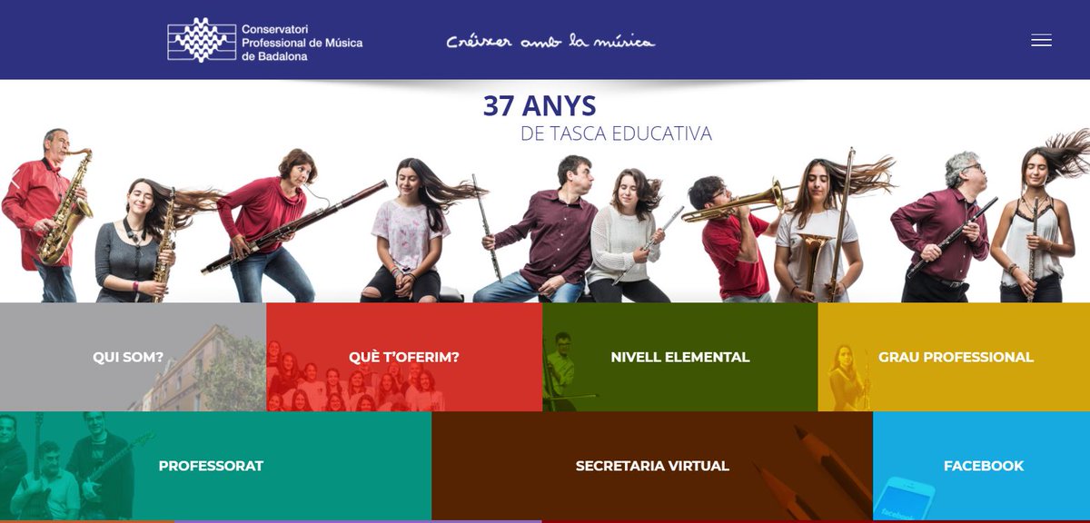 AjBadalona's tweet photo. El Conservatori Professional de Música de #Badalona modernitza el seu web per difondre millor la seva activitat https://t.co/iOBMqHxyoc 🎧🎼🎹🎻🎷 https://t.co/HdTREWu1X8