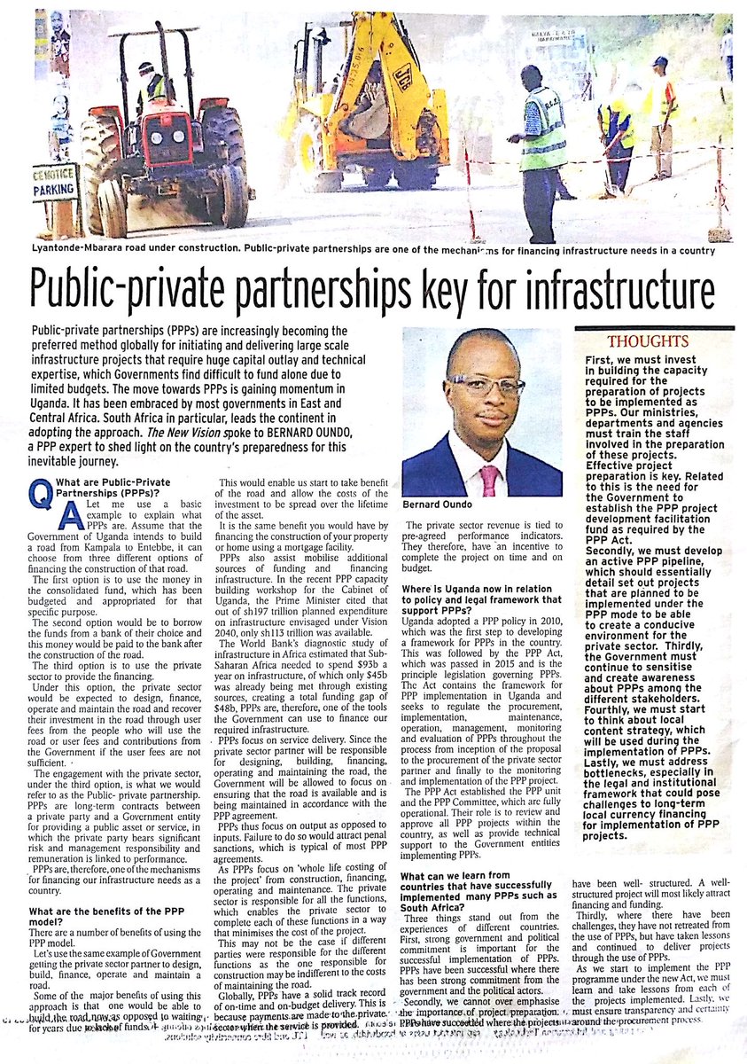 Oundo_lawfirm's tweet photo. Our Managing Partner @BmalinguOundo addressed some of the questions on #PPPs in @newvisionwire https://t.co/ZiWqiNK2WB