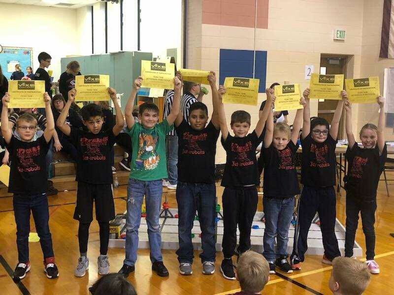 JeffersonPCSC's tweet photo. Our Jefferson Jet-iRobots swept 1st &amp; 2nd place over the weekend at the LaPorte @vexrobotics competition. 👏👊This win qualifies them to move on to state on March 10 at Lucas Oil Stadium. Way to go Jets! #PCSCweCARE #JeffersonPCSC #plymouthcsc_in https://t.co/OOAKwjEgf0
