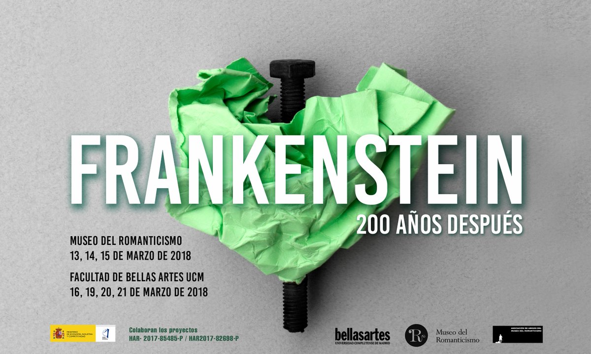 He hecho la gráfica de "FRANKENSTEIN 200 AÑOS DESPUÉS" y el 14 de marzo hablaré de T I C S y del Frankenstein digital en el Museo del Romanticismo.
Inscripción>> bit.ly/2E1Rr0o
Programa: bellasartes.ucm.es/frankenstein-d…
mecd.gob.es/mromanticismo/…