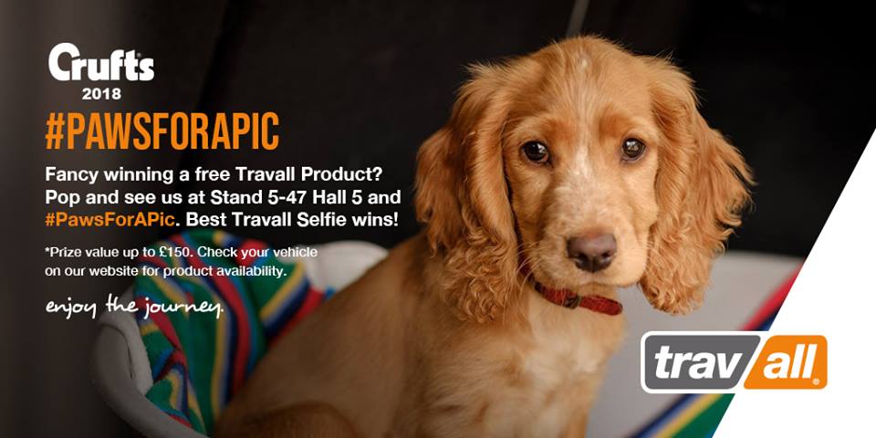 Travall_UK's tweet photo. Get your paws on a Travall vehicle-specific dog guard at Crufts 2018.
Simply #pawsforapic at the Travall stand for the chance to #win Travall products. See our blog post for t&cs.
https://t.co/oKYF51Z1RF #Crufts2018 #dogs@Crufts @SupervetNF @clarebalding @AlanCarr https://t.co/necgFdp9yn