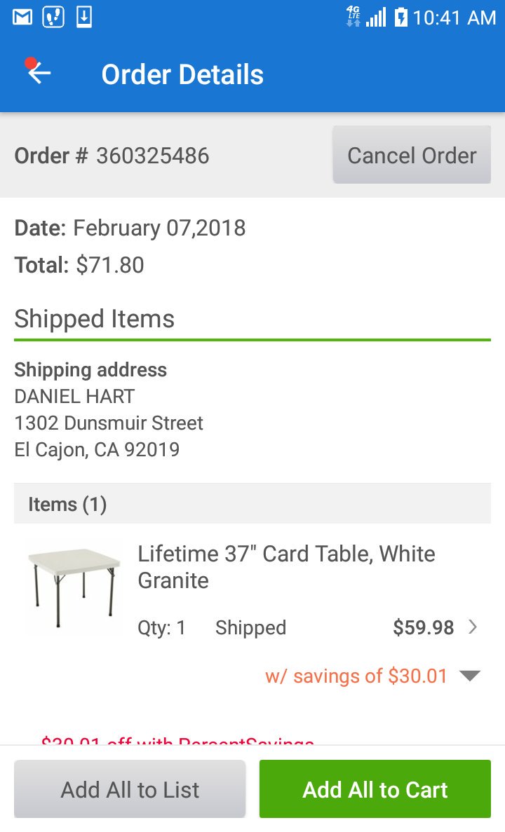 NanasHotDogs's tweet photo. @SamsClub Has said it shipped since 2/8 https://t.co/TJzUhtm99B