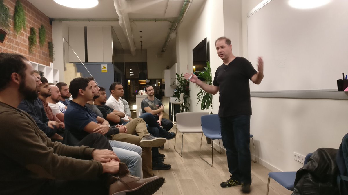 BarcelonaJUG's tweet photo. Very inspiring talk about being involved in the community events... 1st step go and attend, 2nd step help, 3rd step organise.... Lots of advantages will come @brjavaman @digitalorigin https://t.co/lexZnCYNk1