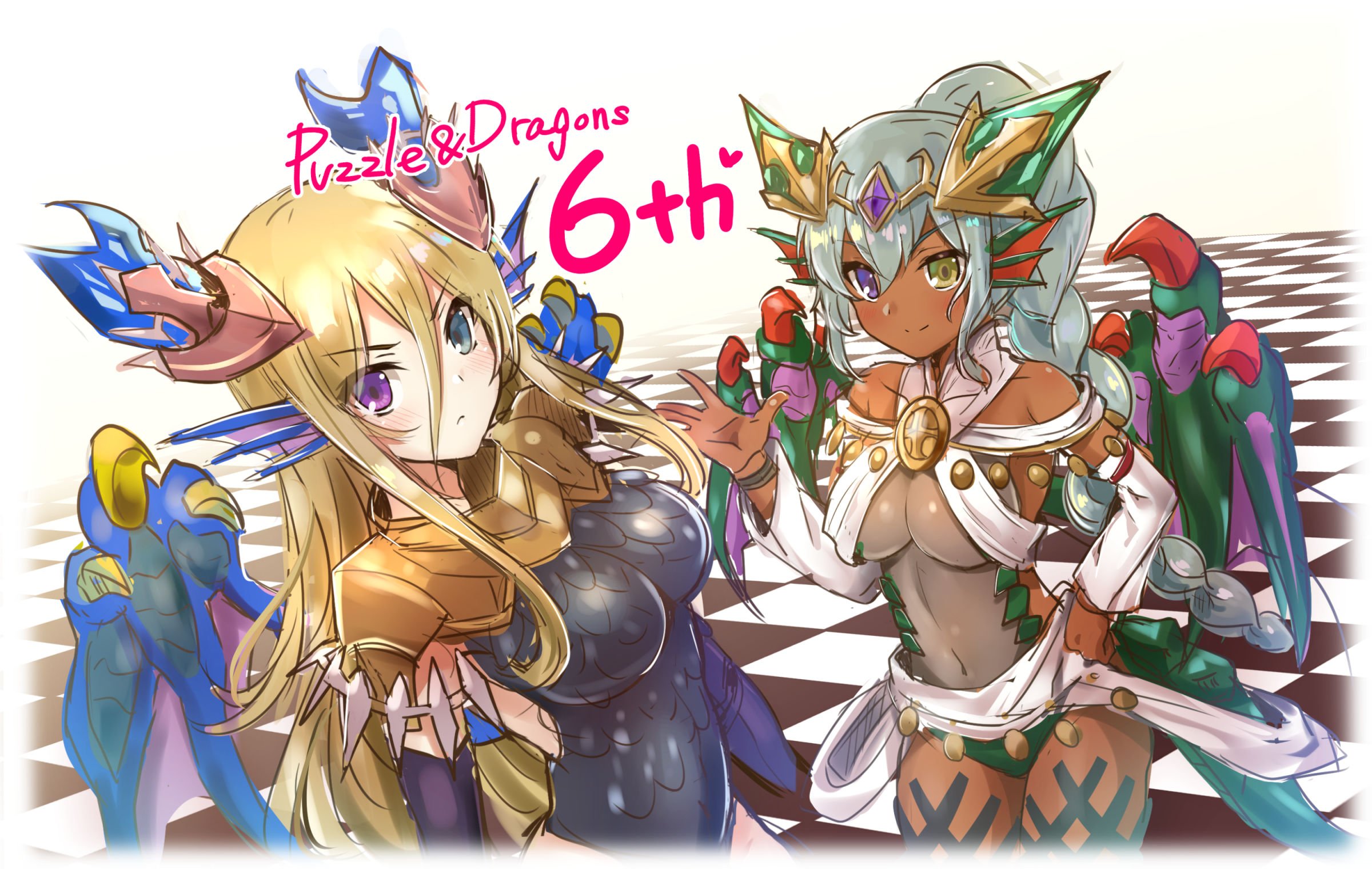 サムーれ パズドラ6周年おめでとうございます 早速新しく進化が発表された青ソニア 緑ソニアを描きました 7年目もよろしくお願いします パズドラ T Co I0tfxyqdoa Twitter