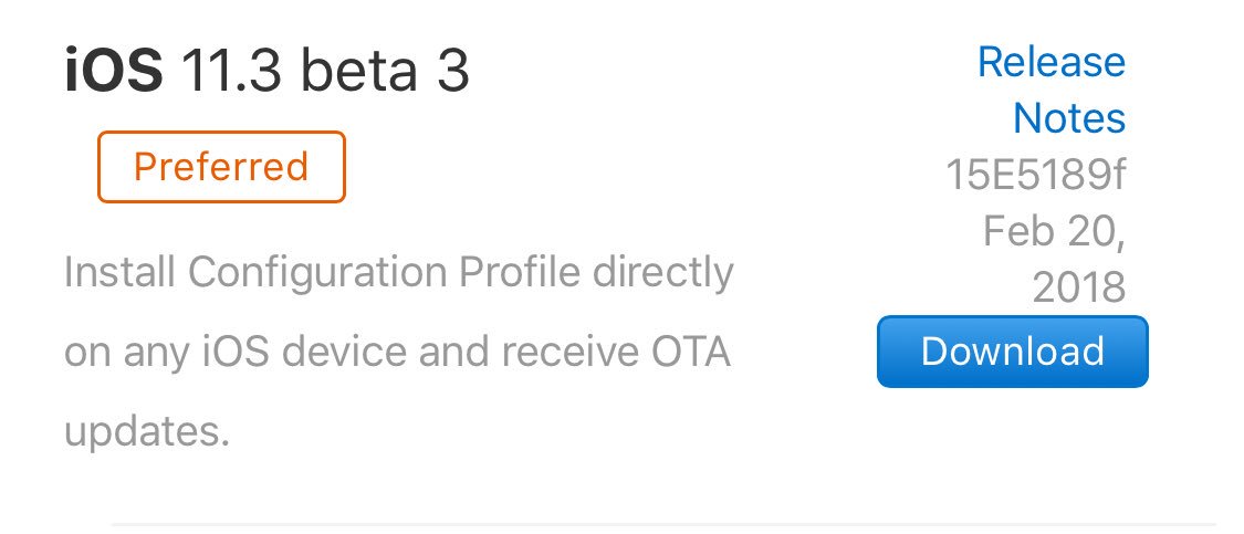 iAppleBytes's tweet image. iOS 11.3 Beta 3 is here. Still not seeing it OTA  #ios113Beta3