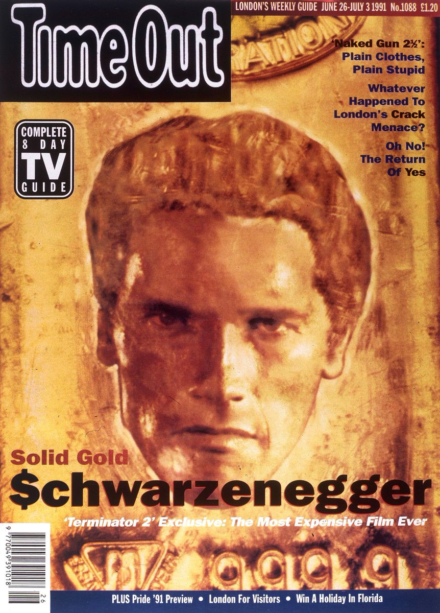 TimeOutPics's tweet image. Arnold Schwarzenegger, 1991. #TimeOutArchive #SolidGold @Schwarzenegger
