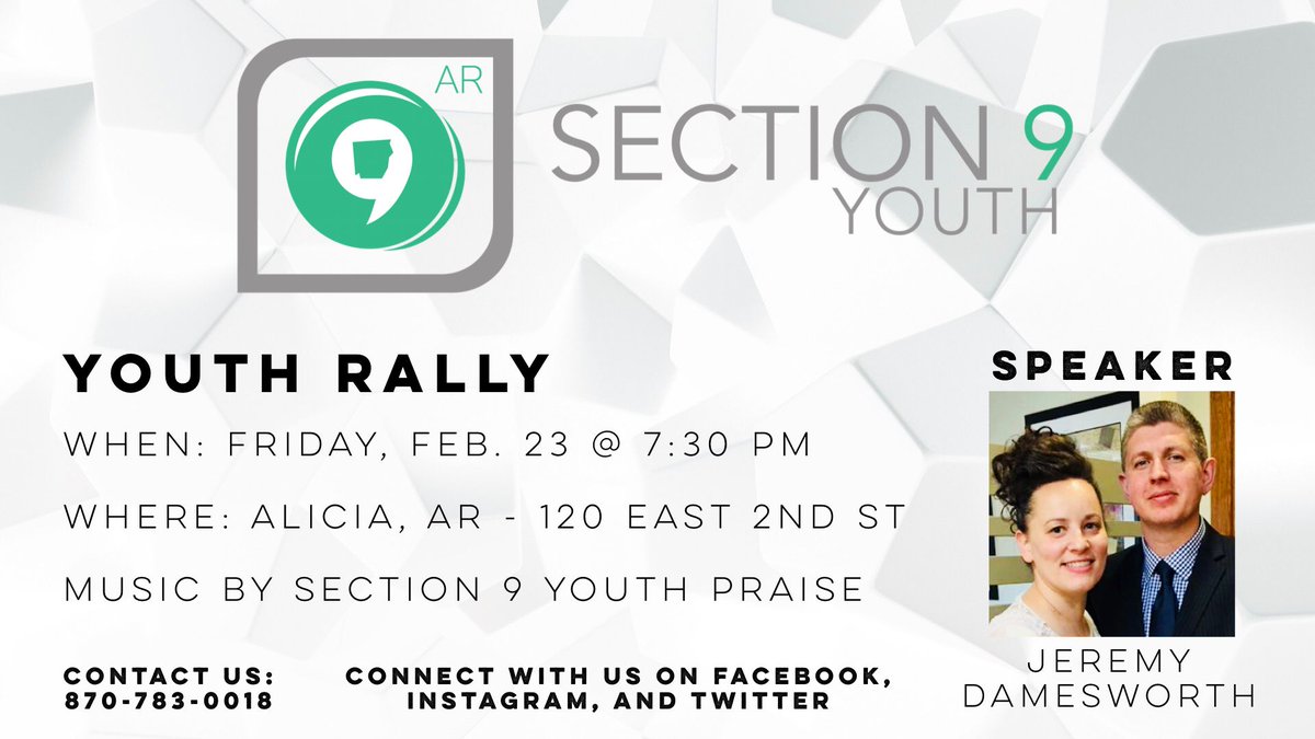 ARSection9Youth's tweet photo. IMPORTANT UPDATE: Though you may have heard that the upcoming Youth Rally has been canceled or moved, we are still meeting in Alicia this week. However, Pastor Harris's condition has worsened and our Section 9 leadership is asking that we bind together in prayer for him. Share! https://t.co/o767AXZ8nk