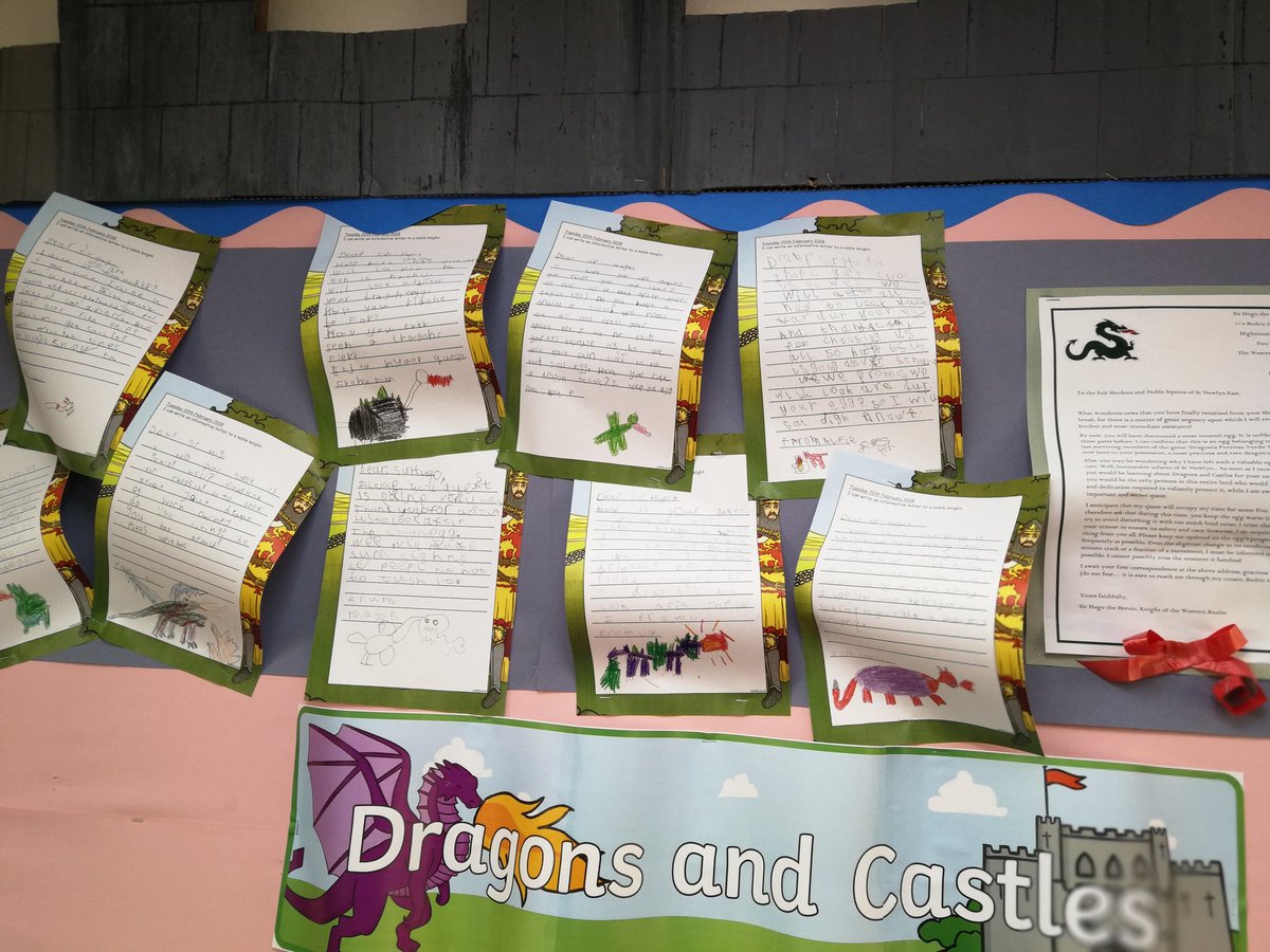 stnewlyneast's tweet photo. A knight has delivered a dragon egg to Year 1 for us to look after until he returns! We wrote letters to thank him for choosing us for this special task. @TLATCornwall https://t.co/Rt40eeCX1I