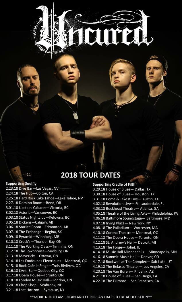 uncuredband's tweet photo. Our tour with @TheSoulflyTribe @Lodykong and Today is the Day starts this Friday in Las Vegas! Get your tickets now! #uncured #soulfly @metal #deathmetal #medusa #myopic #stygianvalley #pitkings #shred @SchecterGuitars #schecterguitars #progmetal #groovemetal #untouchable https://t.co/DRRdTgedSK