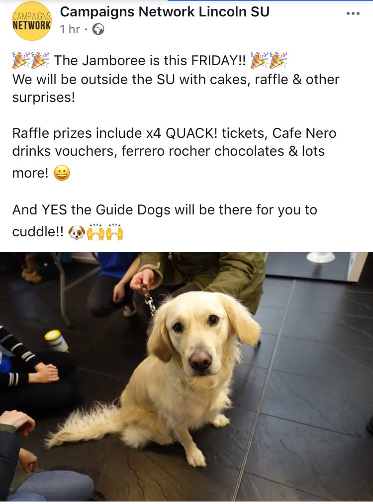 ***DOGGIES ON CAMPUS THIS FRIDAY***

🐶🐶🐶🐶🐶🐶🐶🐶🐶🐶🐶 

With <a href="/CNLincolnSU/">Campaigns Network</a> 10:30-12 outside <a href="/lincolnSU/">Lincoln SU</a>/@towerbarSU/@GCWLibrary 

also some AMAZING prizes to be won at our event 10-4